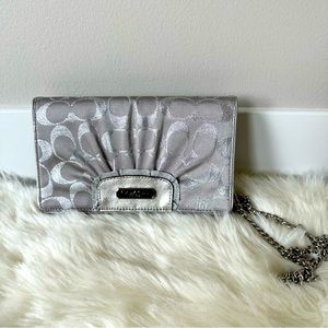 Coach Evening Purse, Silver Monogram